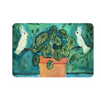 Hippe Planten Kaart A6 |  Hippe Pannekoekplant Ansichtkaarten met kaketoes | Kleurige Vogel Wenskaarten voor volwassenen