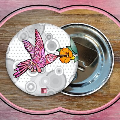 Magnets décapsuleurs - Amis colibris ROSE