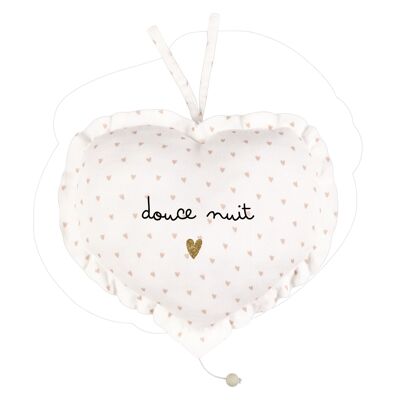 Heart mobile with string - gauze hearts