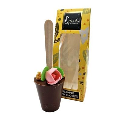 Bâton de chocolat au lait - caramel, fleur