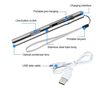 Lampe de poche LED mini clair de lune interface de charge USB lampe de poche portable longue portée 2