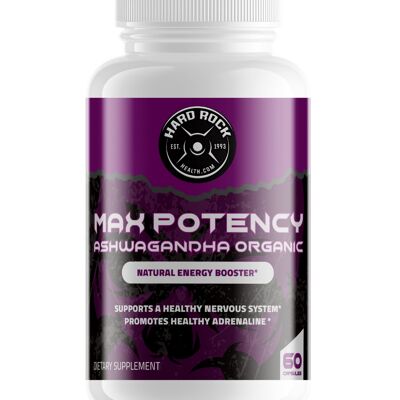 Max Potency Organic Ashwagandha - Booster d'énergie naturel