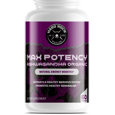 Max Potency Organic Ashwagandha- Natural Energy Booster