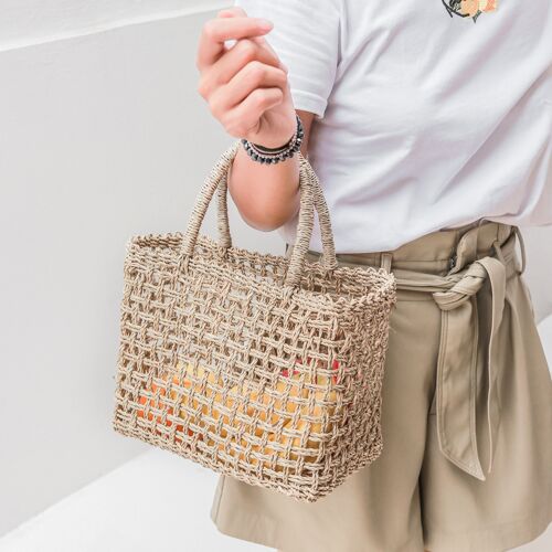 Shoppingtasche Einkaufstasche Strandtasche MOYO aus geflochtenem Seegras (2 Größen)