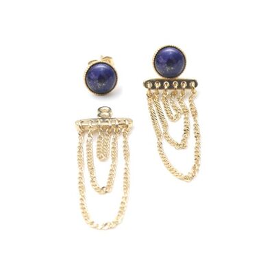 Ariane earrings pendant chains - Lapis Lazuli