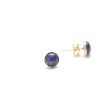 Boucles d'oreilles Ariane pendants chaines - Lapis Lazuli 3
