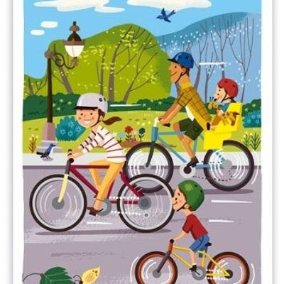 Family on a bicycle tour (SKU: 0665)