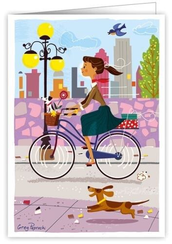 Woman riding a bike (SKU: 0664)