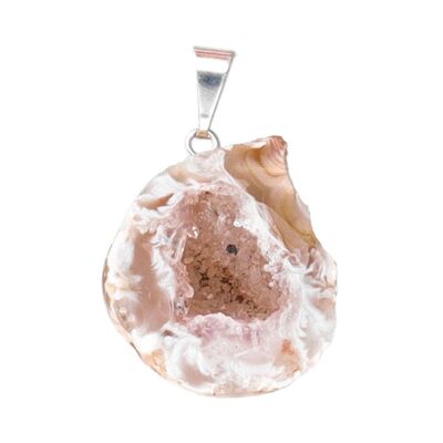 Pendentif Agate Geodin - Plaqué Argent