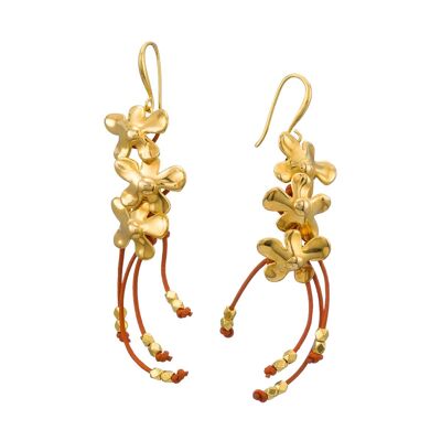 Flower drop statement earrings