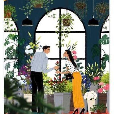 Uomo e donna in un negozio di fiori (SKU: 1961)