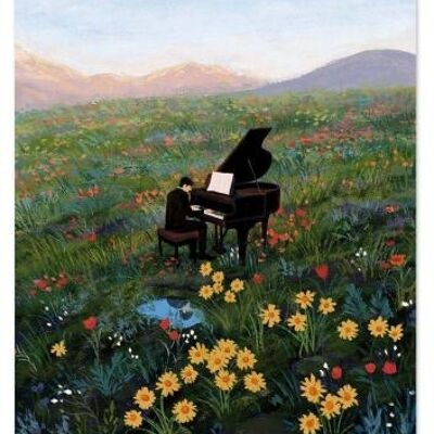 Piano en un campo de flores (SKU: 1959)