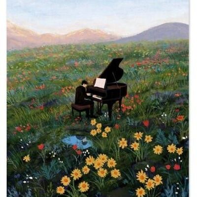 Piano in a flower field (SKU: 1959)