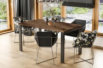 Table de salle à manger extensible Herrere chêne foncé, marron 80-125 x 80 cm 1