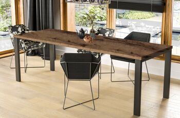 Table de salle à manger extensible Herrere chêne foncé, marron 80-125 x 80 cm 2