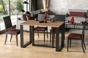 Table à manger extensible Herouville Chêne doré, Marron 130-250 x 80 cm 2