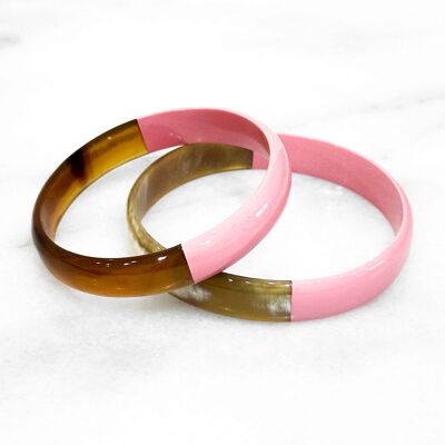 Genuine horn colored bracelet - 1.2 cm - Color 12-1708TCX