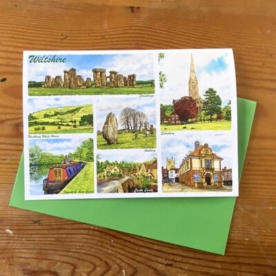 Wiltshire, Views of Greeting Card