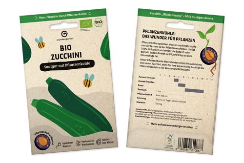 Bio Zucchini | Saatgut mit Pflanzenkohle-Mantel