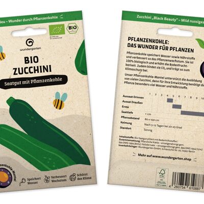 Organic Zucchini | Seeds coated with biochar