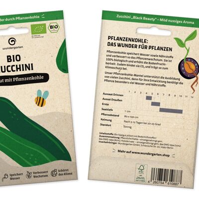 Bio Zucchini | Saatgut mit Pflanzenkohle-Mantel