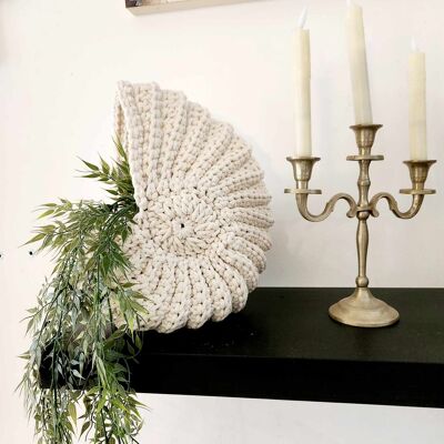 Bohemian style “shell” decorative basket, ammonites XL