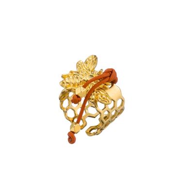 Gold bee ring