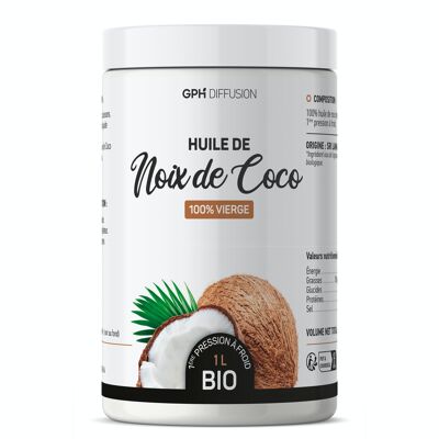 Huile de Noix de Coco Vierge Biologique - 1 L