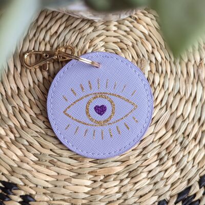 Purple round keyring "Eye of protection"