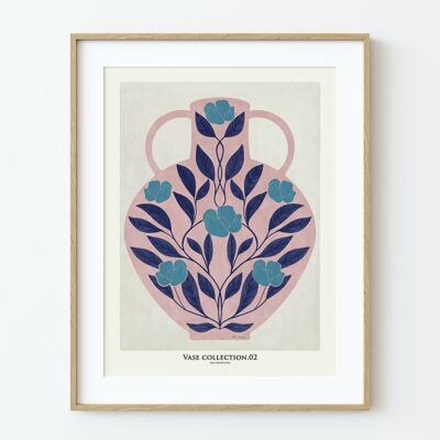 ART PRINT "vase with blue roses" -various sizes