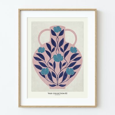 STAMPA ARTISTICA "vaso con rose blu" - varie misure