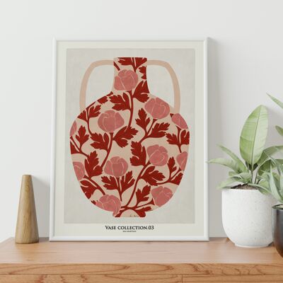 ART PRINT "vase avec roses oranges" -différentes tailles
