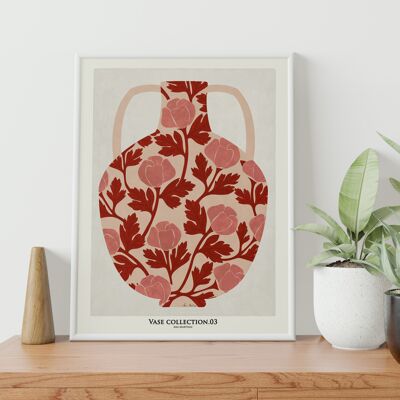 ART PRINT "vase with orange roses" -various sizes