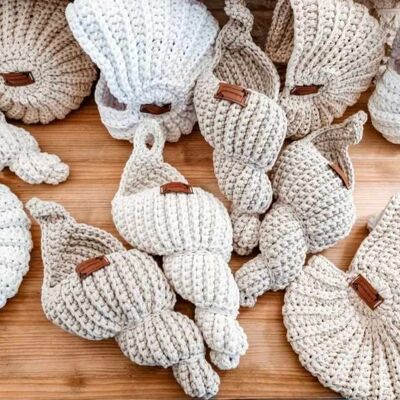 Bohemian style “shell” decorative basket, whelk XL
