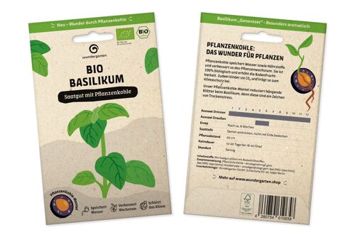 Bio Basilikum | Saatgut mit Pflanzenkohle-Mantel
