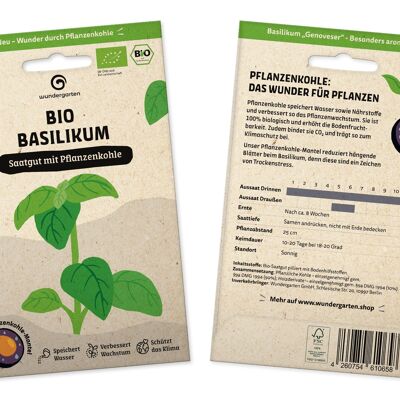 Organic Basil | Seeds coated with biochar