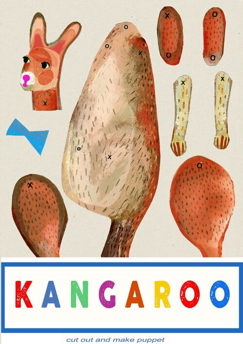 Kangaroo Cut and Make Puppet fun crafting activity for children