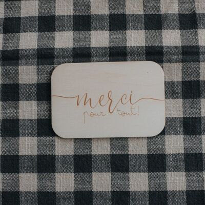 Card Thank You For Everything in wood