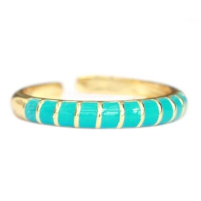 Bague rayure turquoise