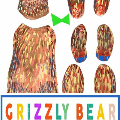 Grizzly Bear Cut and Make Puppet fun crafting activity for children