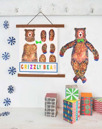 Grizzly Bear Cut and Make Puppet, activité de création amusante pour les enfants 2