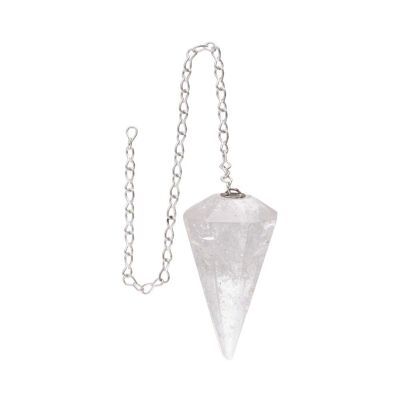 Faceted White Quartz Pendulum