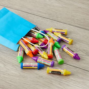 24 crayons à bulles (6 couleurs, 8 cm) pour enfants - Jeux de plein air, tubes rechargeables - Remplisseurs de sac de fête, faveurs de mariage 2