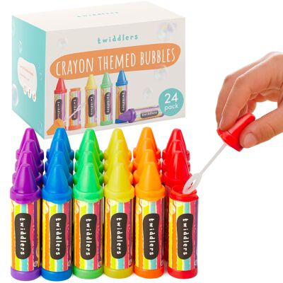 24 crayones à bulles (6 colores, 8 cm) para niños - Jeux de plein air, tubos recargables - Remplisseurs de sac de fête, faveurs de mariage