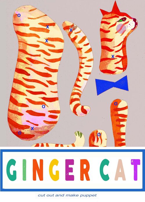 Ginger Cat Cut and Make Puppet fun crafting activity