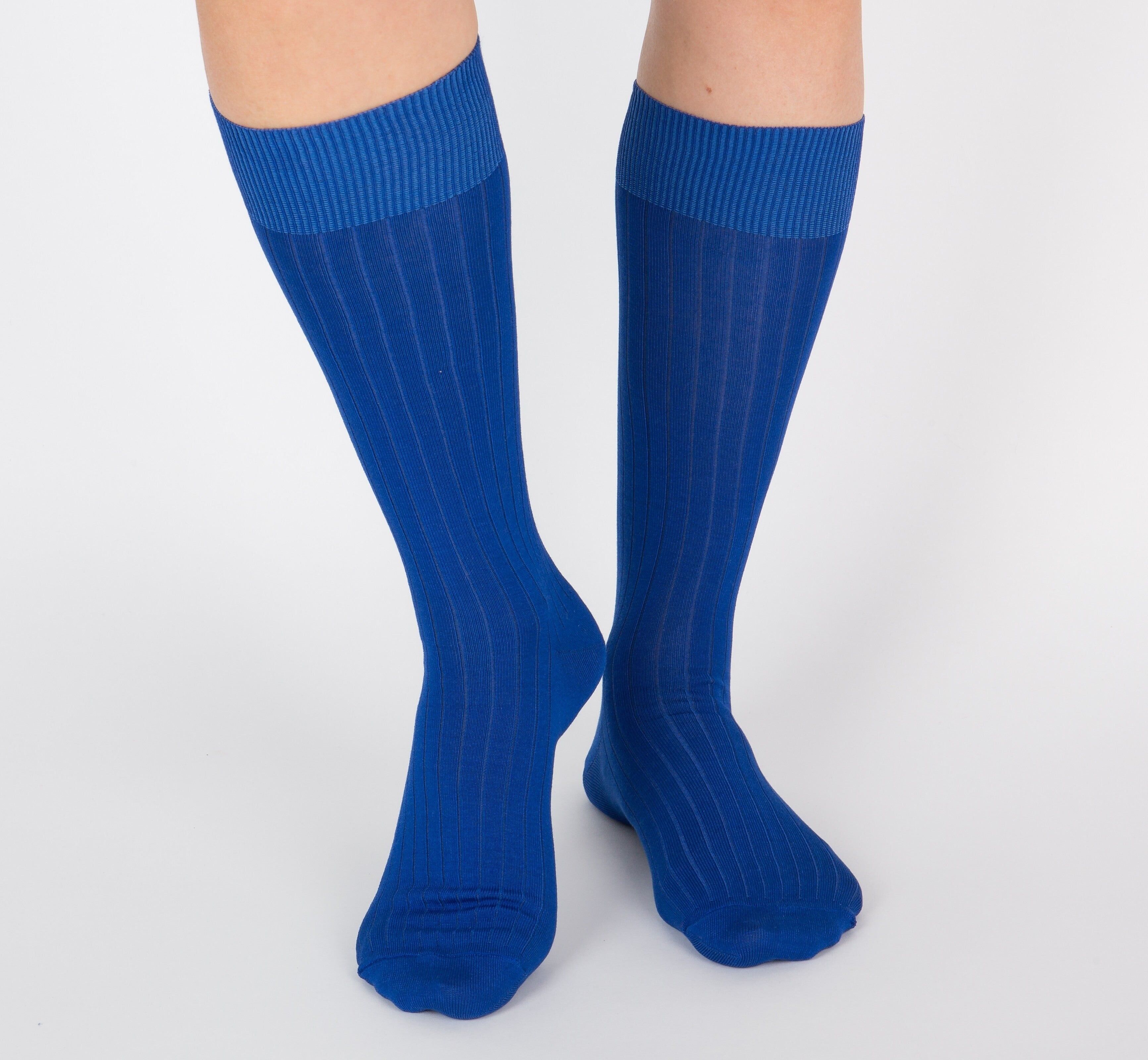 Calzini in filo di scozia - Blu monocromatico