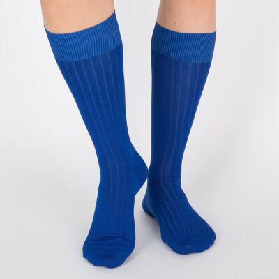 Cotton lisle socks - Monochrome blue