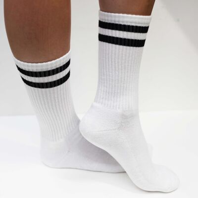 Sports socks - Black Striped Bouclette