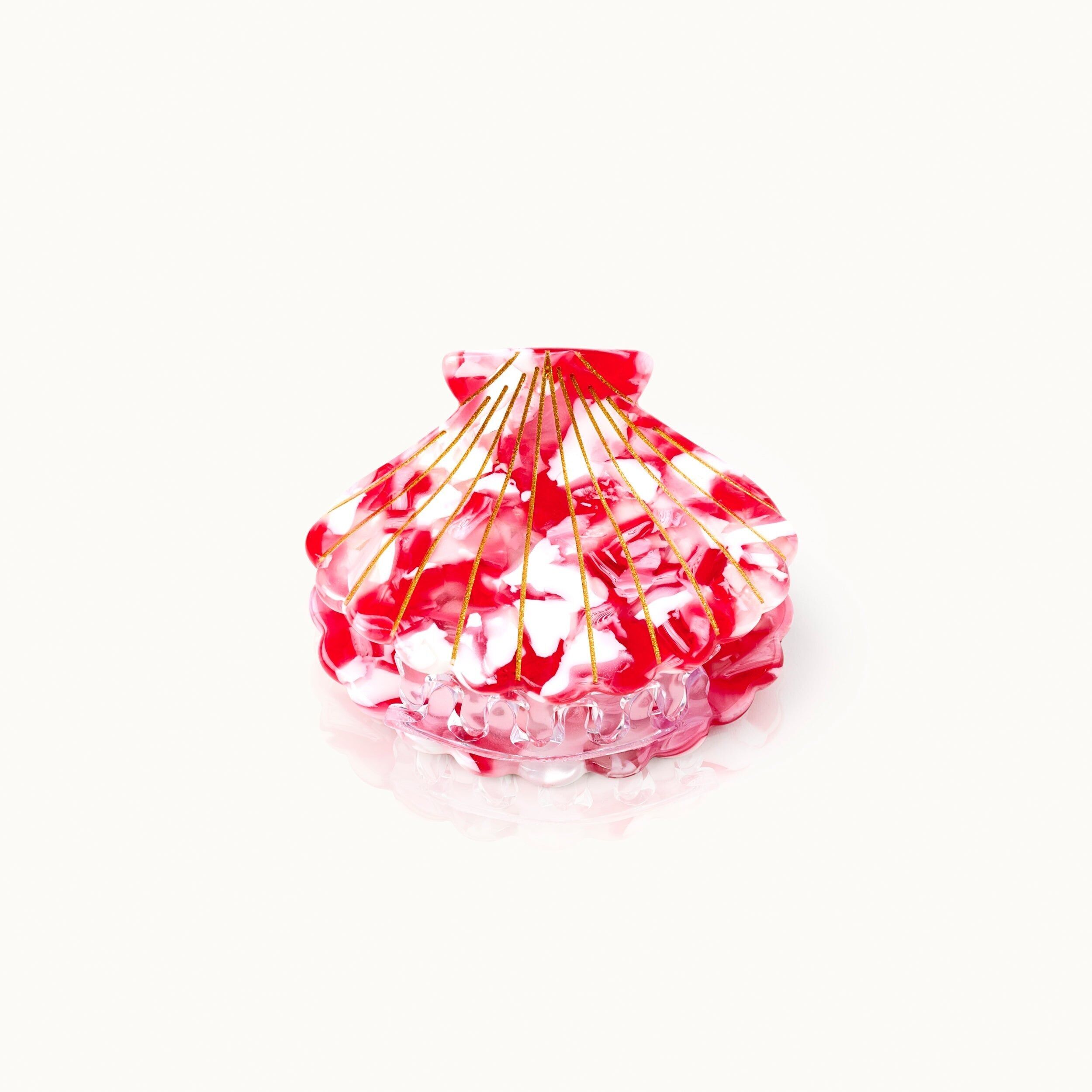Hair Clip Shell Strawberry Milkshake
