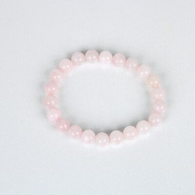 Bracelet en cristal de quartz rose (non teint)